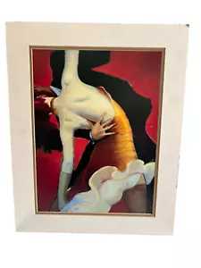 Vintage 20""x16"" Enmarañado Bill Brauer Carmine Café Bailarines ""El Vestido Dorado"" Estampado - Imagen 1 de 4