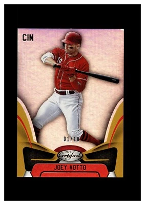 2019 Panini Certified Gold #15 Joey Votto 1/10 Cincinnati Reds - Image 1 of 2
