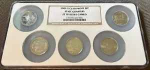 NGC PF 70 ULTRA CAMEO 2003 S Clad Proof Set State Quarters - Picture 1 of 6