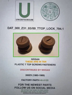 FITS/ FOR NISSAN 300ZX Z31 300ZX (1983-1989) T TOP LOCKS - Image 1 of 4