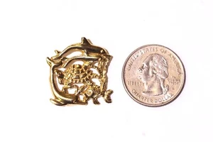 Colgante oro amarillo 14k delfín tortuga marina pez tobogán encanto 4,8 g océano acuático - Imagen 1 de 5