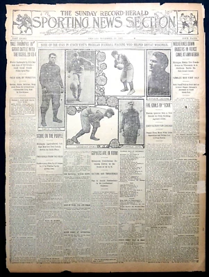 1904 & 1905 Sports Pages - Michigan Wolverines Defeat Wisconsin Badgers - Image 1 of 4