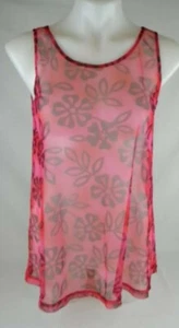 Bermuda Beachwear Cover- Up Top Girl/ Kids XL 14 Pink Floral Sleeveless Swimsuit - Picture 1 of 12