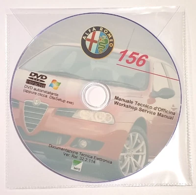 DVD MANUALE OFFICINA ALFA ROMEO 156 1.6-1.8-2.0 2.5-V6 1.9-2.4JTD 3.2-V6 2.0JTS* - Immagine 1 di 4