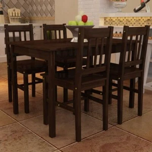 4 Seater Table And Chairs Set Solid Pine Wood 5 Pcs Kitchen Dining Furniture - Picture 1 of 8
