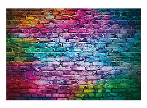 Funnytree 7x5ft bunte Backsteinmauer Hintergrund - 80er/90er Hip Hop Disco Party Foto - Bild 1 von 2