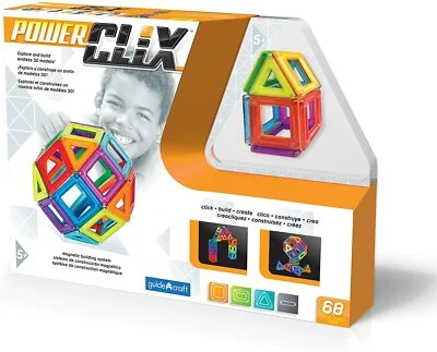 PowerClix Magnetic Building Set 68 pc. Kids STEM Educational Toy BRAND NEW - Image 1 of 3