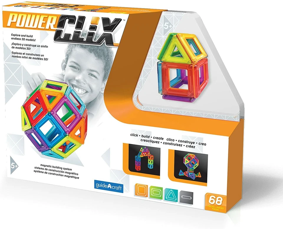 PowerClix Magnetic Building Set 68 pc. Kids STEM Educational Toy BRAND NEW - Image 1 of 3