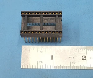 (4 PCS)IC SOCKET, 24 PIN DIP SOCKET, 0.6" WIDE, ROBINSON NUGENT, WIRE WRAP, GOLD - Picture 1 of 4