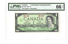 1967 1 $ CANADA PMG 66 EPQ COMMÉMORATIF DU CENTENAIRE BC-45a GEM UNC BILLET