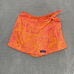 Patagonia Skort Girls Kids Medium 10 Floral Vacation Hawaiian Tropical Pink - Picture 1 of 16