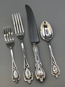 Monticello by Lunt sterling silver individual 4 piece Dinner size Place Settings - Picture 1 of 7