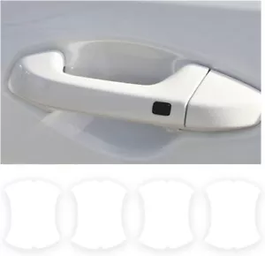 4Pc Transparent Carbon Fiber Car Door Handle Anti-Scratch Protector Film Sticker - Picture 1 of 8