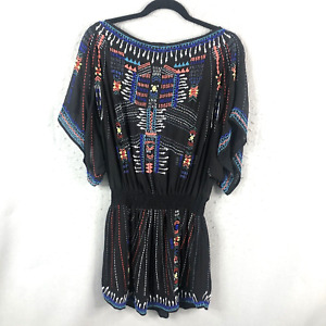 Parker Dress Womens Medium Black Beaded Tribal Aztec Indian ASO Jojo Fletcher