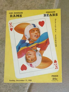 1950 CHICAGO BEARS at LA RAMS NFL PLAYOFF PROGRAM - Picture 1 of 3