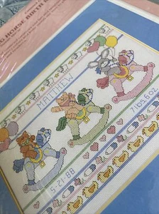 Vtg 80’s Dimensions From the Heart Cross Stitch Kit Rocking Horse Birth Record - Picture 1 of 7