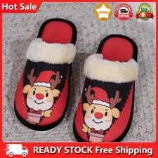 Unisex Christmas Elk House Slippers Comfortable Plush Cotton Slippers (38-39)