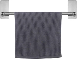 Self Adhesive Bathroom Towel Bar- Stainless Steel Bath Wall Shelf Rack Hanging T - Picture 1 of 6