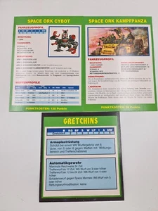 Data Cards Hoja de datos Space Ork Orks Boyz Warhammer 40K - Imagen 1 de 1