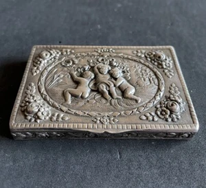 antike Visitenkartenkästchen/Schnupftabakdose/Pillendose, 800 Silber, punziert  - Bild 1 von 4