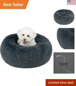Round Dog Bed with Reversible Pillow - Luxuriously Soft & Machine Washable - ... - Picture 1 of 10