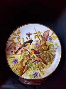 Franklin Mint Heirloom Porcelain Numbered Plate Morning Glory Birds C. Eakins - Picture 1 of 7