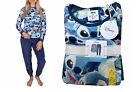 Ladies Disney Lilo & Stitch Supersoft Micro Fleece Velour Feel Pyjamas Pj Set
