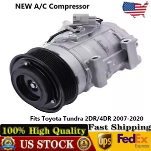 Air Conditioner Compressor With Clutch for Toyota Tundra 2007-2020 4.6L 5.7L US - Picture 1 of 10