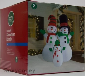 Weihnachten Winter Wonder Lane 8 Fuß Schneemann Familie luftgeblasen aufblasbar Neu im Karton - Bild 1 von 2