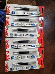 6 TWO PACK Pentel LR7 EnerGel Liquid Gel Pen Refills, 0.7 mm, (5) Blue/(1) GREEN - Picture 1 of 7