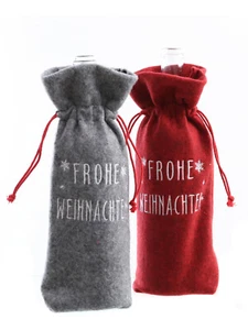 2er Set Flaschenbeutel | Frohe Weihnachten | Geschenkverpackung Geschenkbeutel - Bild 1 von 1