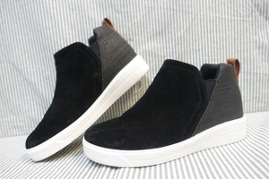 RYKA~VERA~BLACK SUEDE HIDDEN WEDGE HEEL SLIP-ON CASUAL SHOES SZ:8M - Picture 1 of 10