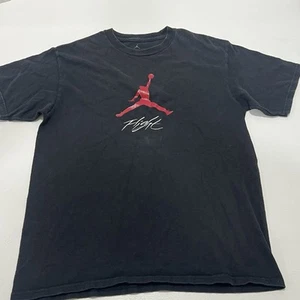 VINTAGE Y2K NIKE AIR JORDAN BIG LOGO BLACK T-SHIRT SZ LARGE - Picture 1 of 6