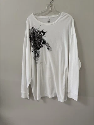 J Ferrar Y2K Waffle Knit Thermal Top 3XLT Goth Grunge Graphic EUC Never Worn? - Image 1 of 4