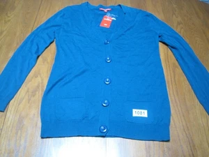 JJ Basics Womans Blue Cardigan Sweater NWT Size XL Button Up Pockets Teal - Picture 1 of 15