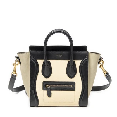 Bolso de Hombro Equipaje Celine Negro/Beige/Verde Claro Nano Tricolor Foto 1 de 4