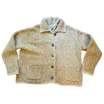 ROYAL ROBBINS Cardigan Sweater Womens Large Chunky Knit Green Cotton Wool Blend - Image 1 of 4