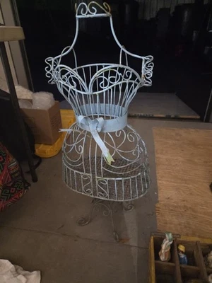 Rare Vintage Wrought Iron Fancy Dress/Mannequin Torso Planter - Image 1 of 4