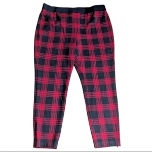 Pantalones Talbots Buffalo Check Rojo Cuadros Vacaciones Cómodos Informales con Cremallera al Tobillo 16P - Imagen 1 de 4