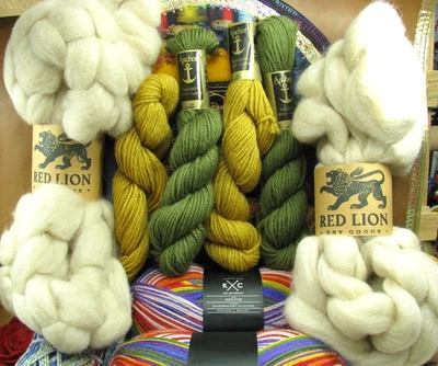 Вязание крючком, трикотаж, шерсти захват сумка, 3 носок пряжи, 2 мериносовой шерсти комплекты красный лев и т. д. - Изображение 1 из 4