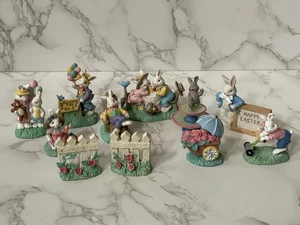 Lot 11 Midwest Cottontail Lane Village Bunny Hase Figuren Frohe Ostern Ballon - Bild 1 von 11