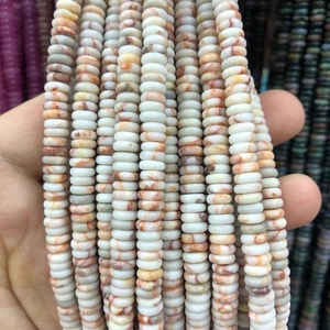 Cuentas espaciadoras Heishi rondelle de jaspe rojo natural de 2x6 mm para joyería hágalo usted mismo - Imagen 1 de 6