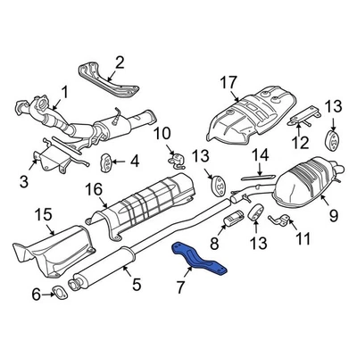 For Volvo XC90 2003-2014 Volvo 8638499 Front Right Exhaust Muffler Bracket - Image 1 of 4