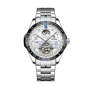 Tevise Automatik Mechanische Uhr Blau Silber Uhren T855 UK Ware - Bild 1 von 8