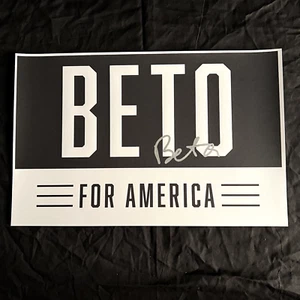 Beto O'Rourke Signed Campaign Poster w/ Proof (TX Political President Autograph) - Imagen 1 de 5