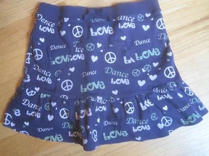 Girl GYMBOREE LOVE DANCE PEACE SIGN HEARTS PURPLE SKIRT SKORT GUC 7 - Picture 1 of 4