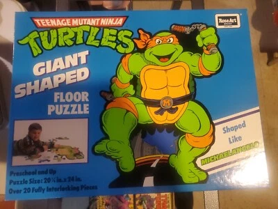 1990 Teenage Mutant Ninja Turtles Michaelangelo Giant Floor Puzzle 20pc Roseart - Image 1 of 4