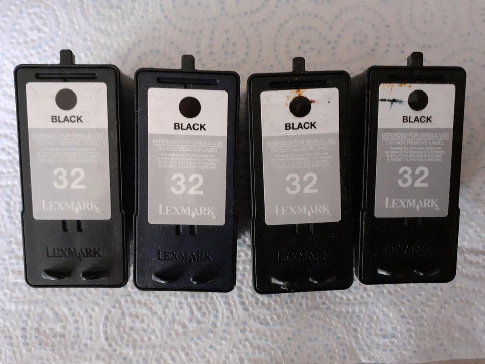 4x Used Lexmark 32 Ink Cartridges Black - Empty Ink Cartridges - Image 1 of 1