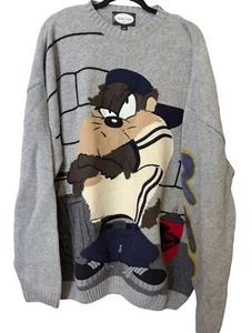 Toone Town Tasmanian Devil Rap Wool Pullover Sweater Gray Men's Size 3XL NWOT - Picture 1 of 7