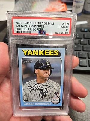 POP 1 - 2024 Topps Heritage Mini Jasson Dominguez Light Blue Boarder RARE 22/25 - Image 1 of 4